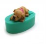 3D кученце Куче с каишка силиконов молд форма за декорация торта фондан шоколад гипс сапун