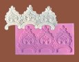 3 висящи орнамента силиконов молд борд кант декор гъмпейст торта фондан украса, снимка 1