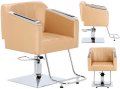 Хидравличен въртящ се фризьорски стол Pikos за фризьорски салон с поставка за крака LF-6124-GOLD-FOT, снимка 1 - Фризьорски столове - 43860851