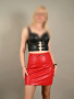 Orsay XS/S (EU 34) ярко червена кожена пола, снимка 1 - Поли - 44446952