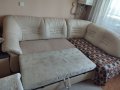 Кожен диван с опция за сън и ракла , снимка 7