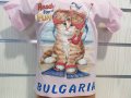 Нова розова детска тениска с трансферен печат Котенце на плаж , снимка 2