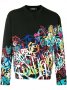 DSQUARED D2 ICON Graffiti Paint Print Мъжка Блуза тип Пуловер size L (M), снимка 3