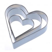 1281 Комплект метални форми за сладки сърца резци за тесто сърце 3 броя, снимка 5 - Форми - 27184068