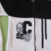 Машинно плетена жилеткав черно и бяло с цип, размер М, снимка 2 - Жилетки - 36662084