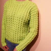 Ръчно плетен дамски пуловер, снимка 6 - Блузи с дълъг ръкав и пуловери - 34835567