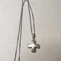 Сребърен синджир с кръст (214), снимка 2 - Колиета, медальони, синджири - 43079635