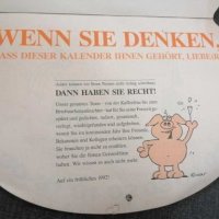 Седмичен календар 1992 г Германия. , снимка 3 - Други ценни предмети - 27826304