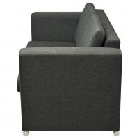 2-местен диван от плат, тъмно сиво, снимка 5 - Дивани и мека мебел - 38351415