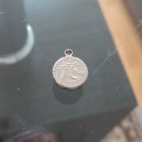 Стар сребърен медальон-9 мм., снимка 1 - Други ценни предмети - 43524656