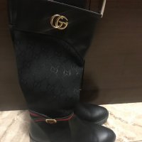 Дамски кожени ботуши Gucci и естествена кожа, снимка 2 - Дамски ботуши - 34867194