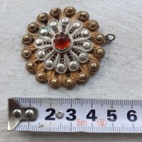 Възрожденски сребърен накит сачан живачна позлата, снимка 3 - Антикварни и старинни предмети - 38274622