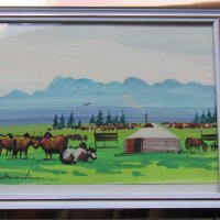 Серия традиционни картини живопис - Монголия, снимка 1 - Картини - 33656624