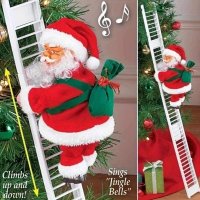 Електрическа играчка – катерещ се по стълба Дядо Коледа, снимка 3 - Декорация за дома - 43362312