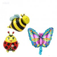 Пеперуда Калинка Пчела фолио фолиев балон хелий и въздух, снимка 2 - Други - 21734260