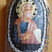 Апостол Петър  деку ипаж върху керемида , снимка 1 - Други ценни предмети - 27974647