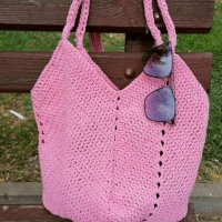 Чаровна плетена чанта ръчна изработка, снимка 1 - Чанти - 28873498