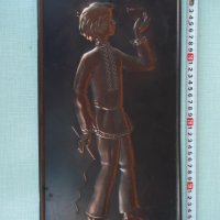 Пано "Момче с водно конче" медно съветско, снимка 1 - Други ценни предмети - 27941663