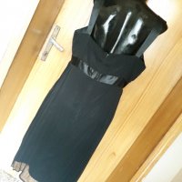Черна дълга рокля плисе с мъниста под бюста ХЛ, снимка 4 - Рокли - 32855809
