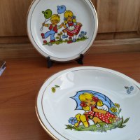  Полски порцелан детски чиния и купичка  , снимка 1 - Антикварни и старинни предмети - 37488280