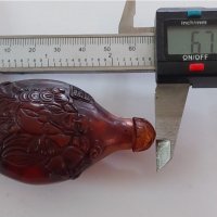Старо китайско шишенце за емфие/червен кехлибар 18- 19век Cherry Amber Snuff Bottle , снимка 13 - Антикварни и старинни предмети - 40227487