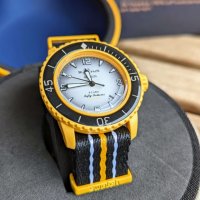 Мъжки часовник Blancpain X Swatch Pacific Ocean с кварцов механизъм, снимка 3 - Мъжки - 42560615