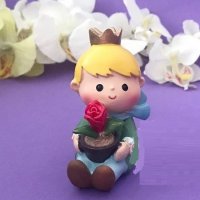 3D Малкият принц момче с роза силиконов молд форма фондан гипс свещ сапун, снимка 1 - Форми - 38113963