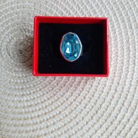 Сребърен пръстен със син камък, снимка 6 - Пръстени - 44014070