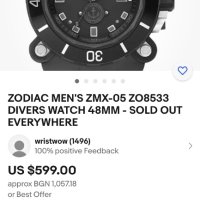 ZODIAC MEN'S ZMX-05 ZO8533 DIVERS WATCH 48MM - SOLD OUT EVERYWHERE, снимка 10 - Луксозни - 43579536