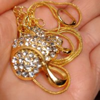 Комплект "Златни кристални сърца 💥", снимка 12 - Бижутерийни комплекти - 32803299