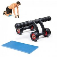 Многофункционален уред за оформяне на тяло Ab Roller and Push Up Bar, снимка 2 - Фитнес уреди - 32947563