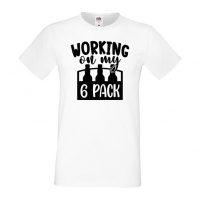 Мъжка тениска Working On My 6 pack 1,Бира,Бирфест,Beerfest,Подарък,Изненада,Рожден Ден, снимка 3 - Тениски - 36389463