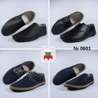 Обувки мъжки от естествена кожа-0601щ-син, черен, снимка 1 - Официални обувки - 14255013