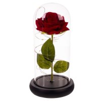 Вечна Роза в стъкло + кутия с вградени LED светлини подарък, снимка 5 - Подаръци за жени - 43900817