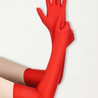 дълги червени ръкавици, снимка 1 - Ръкавици - 43716746