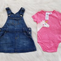 Ново боди Carter*s 6 месеца и дънков сукман H&M 6-9 месеца, снимка 6 - Комплекти за бебе - 29018841