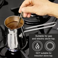 ☕ Елегантен дизайн джезве за кафе от висококачествена неръждаема стомана, снимка 1 - Аксесоари за кухня - 43017681