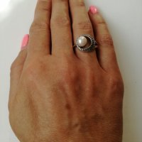 Елегантен дамски сребърен пръстен. Сребро проба 925. , снимка 1 - Пръстени - 38354477