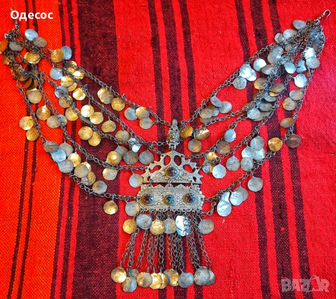 Стар възрожденски сребърен накит,нагръдник, снимка 1