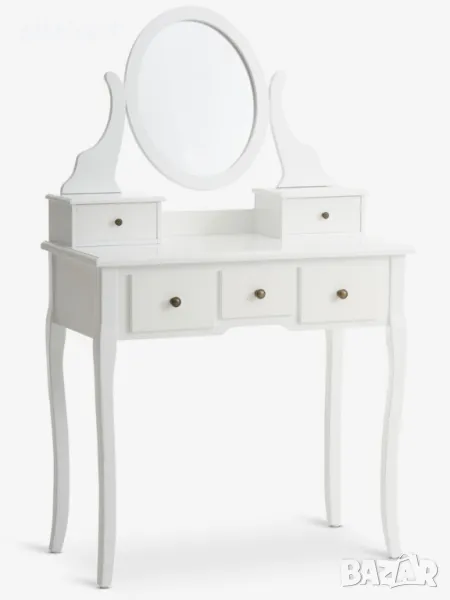 0365 Тоалетка с огледало и 5 чекмеджета бяла, снимка 1