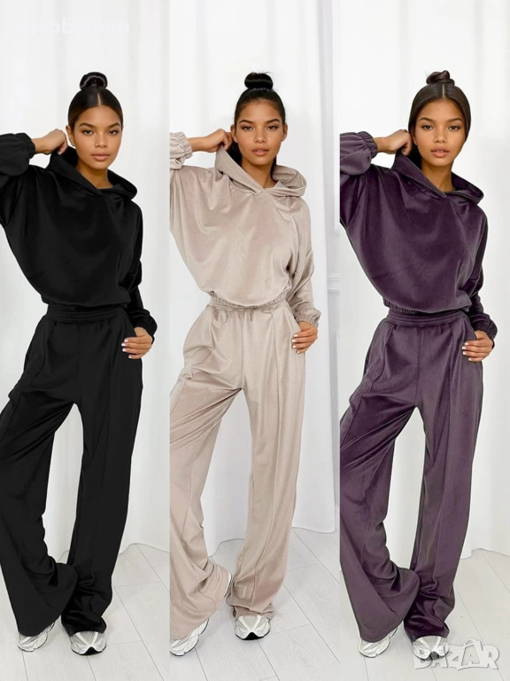 Дамски велурен комплект от две части Cloud, 3цвята , снимка 1