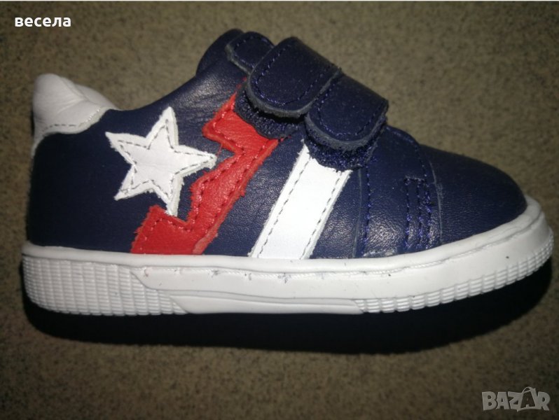 Тъмно сини бебешки обувки, анатомични, подходящи за прохождане. , снимка 1