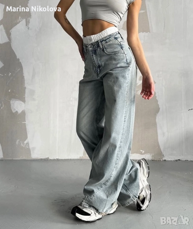 Дънки с двойна талия, снимка 1