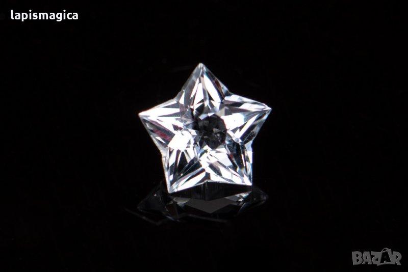 Уникален бял топаз с шлифовка звезда 1.04ct IF, снимка 1