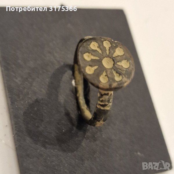 Античен автентичен бронзов мюсюлмански пръстен, снимка 1