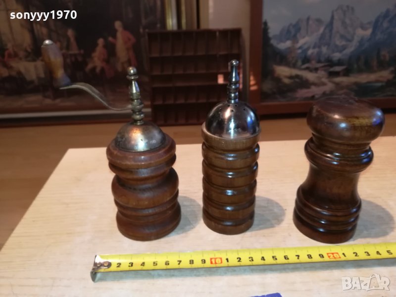 мелница солница-3бр дърво/метал от германия 0411211800, снимка 1