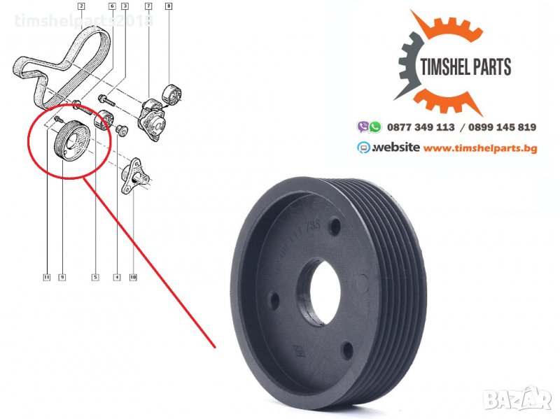 Ремъчна шайба сервопомпа Renault Master, Opel Movano 2.2 dCi 2.5dCi, снимка 1