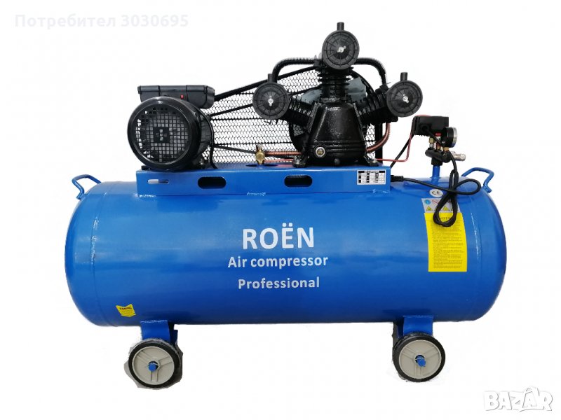 КОПРЕСОР ЗА ВЪЗДУХ ROEN-200л / 12.5 бара., снимка 1