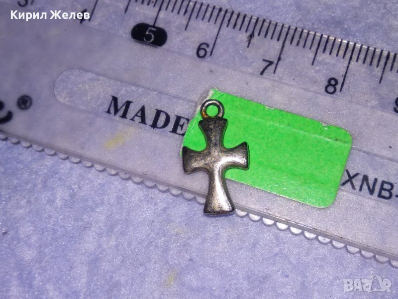 ПОСРЕБРЕНО СТИЛНО АРТ КРЪСТЧЕ от БЛАГОРОДНА НЕРЪЖДАЕМА СТОМАНА 18104, снимка 1