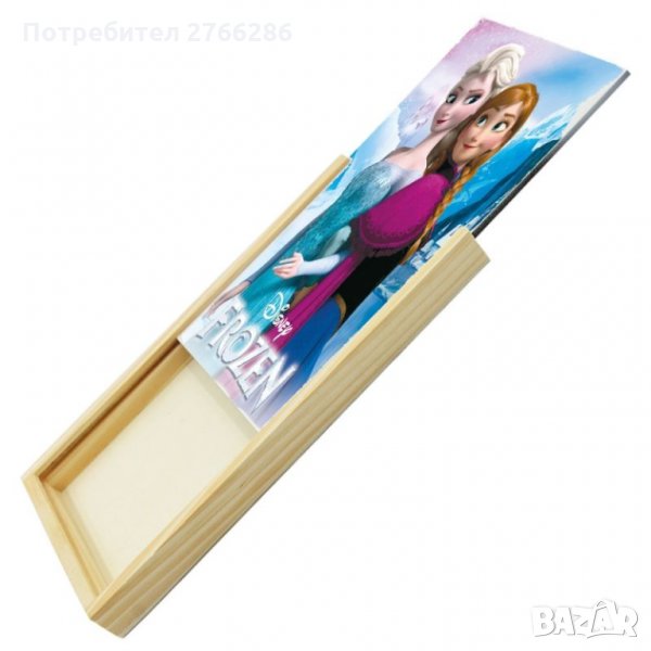 Дървена кутия за моливи със снимка, снимка 1
